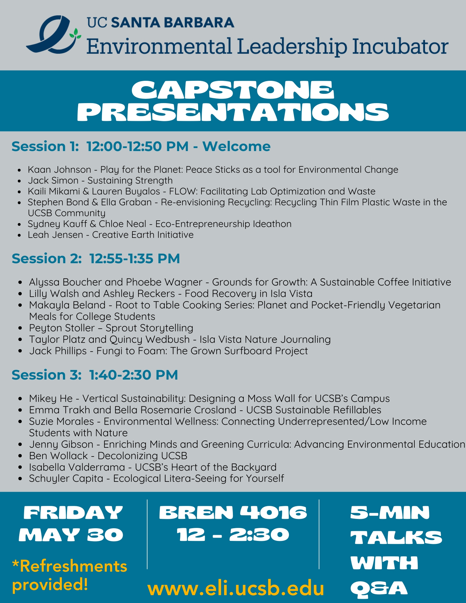 Capstone Schedule