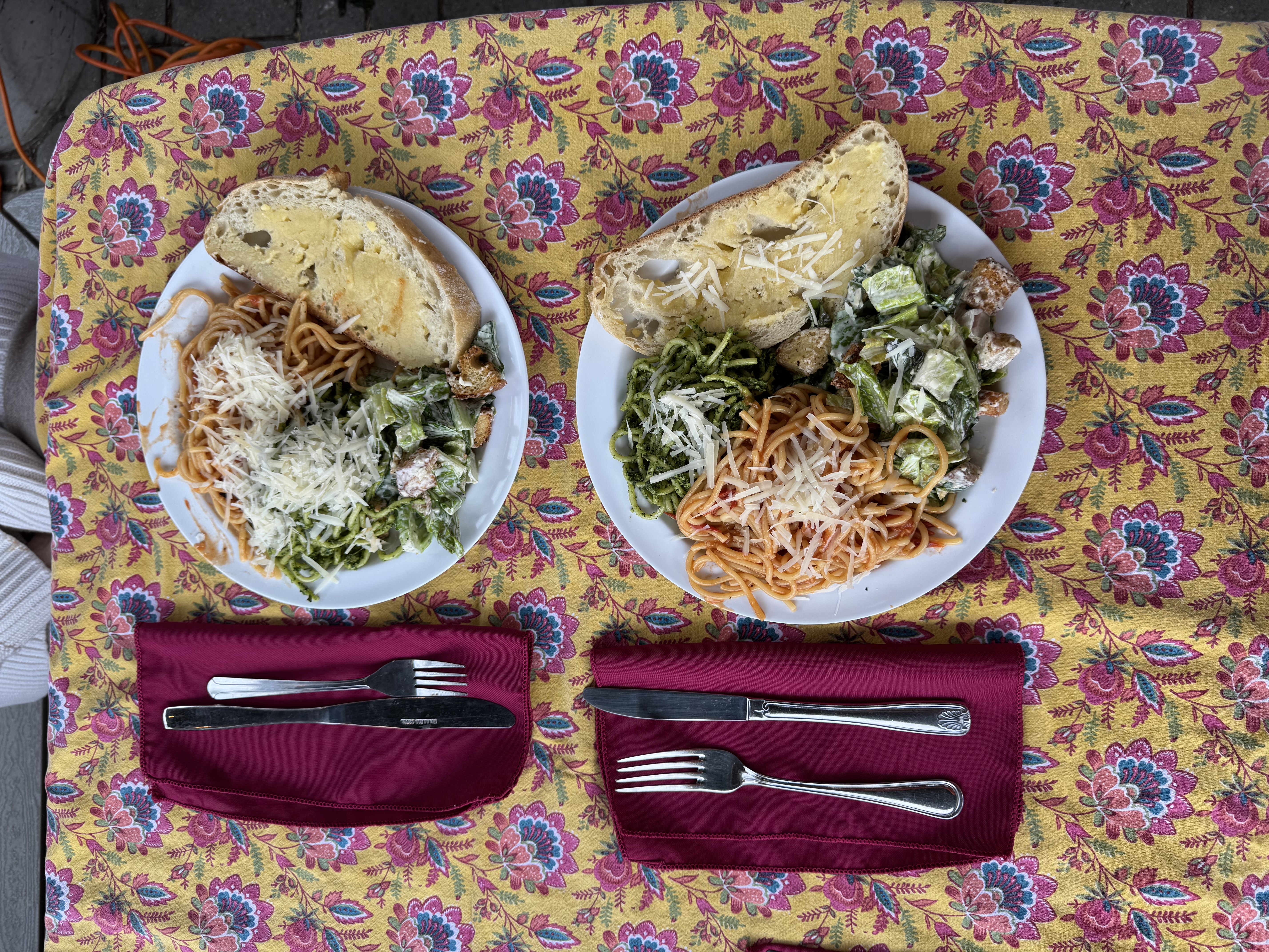 Food prepared during the cooking class