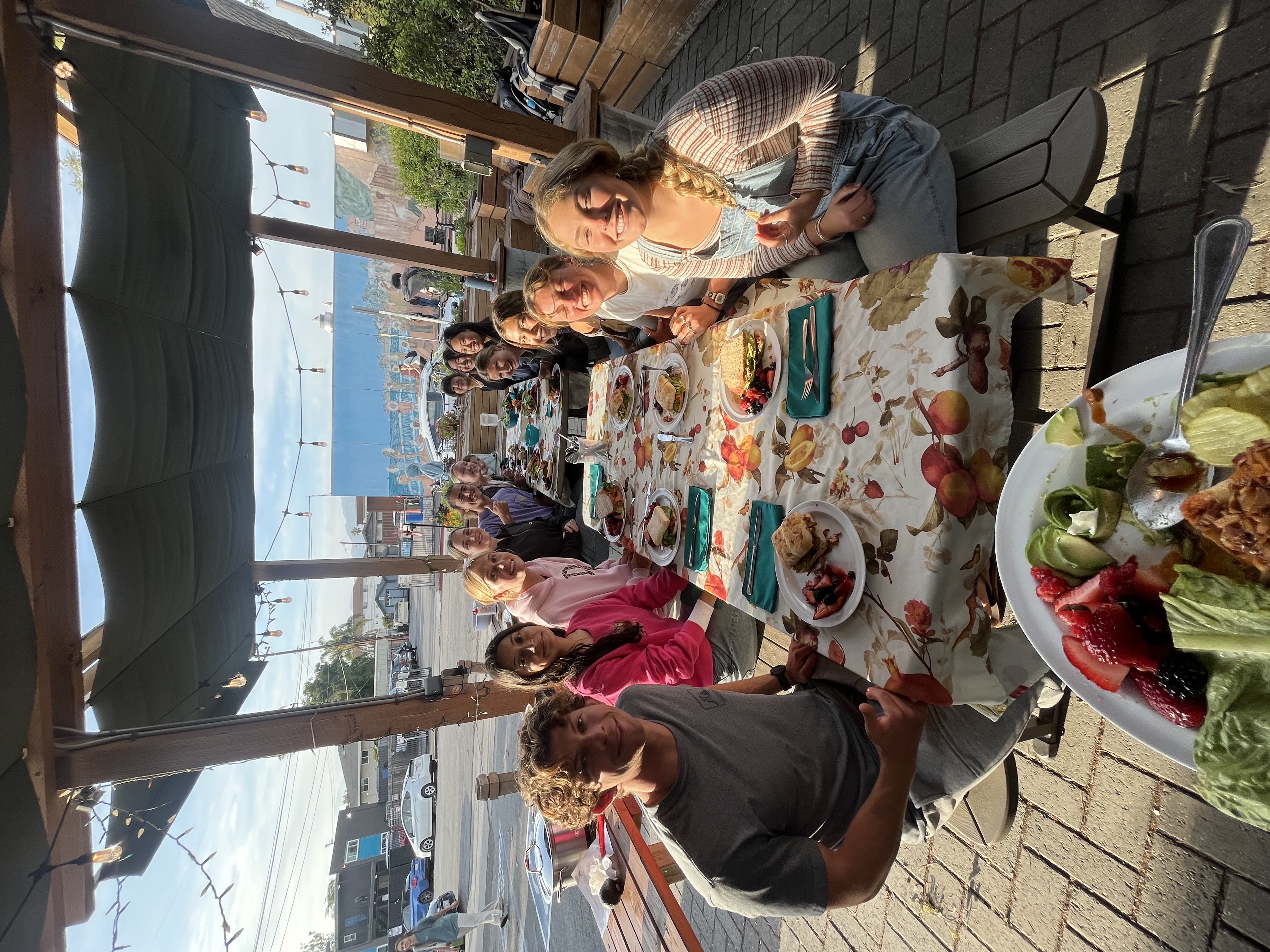 Students sit to enjoy their prepared meal