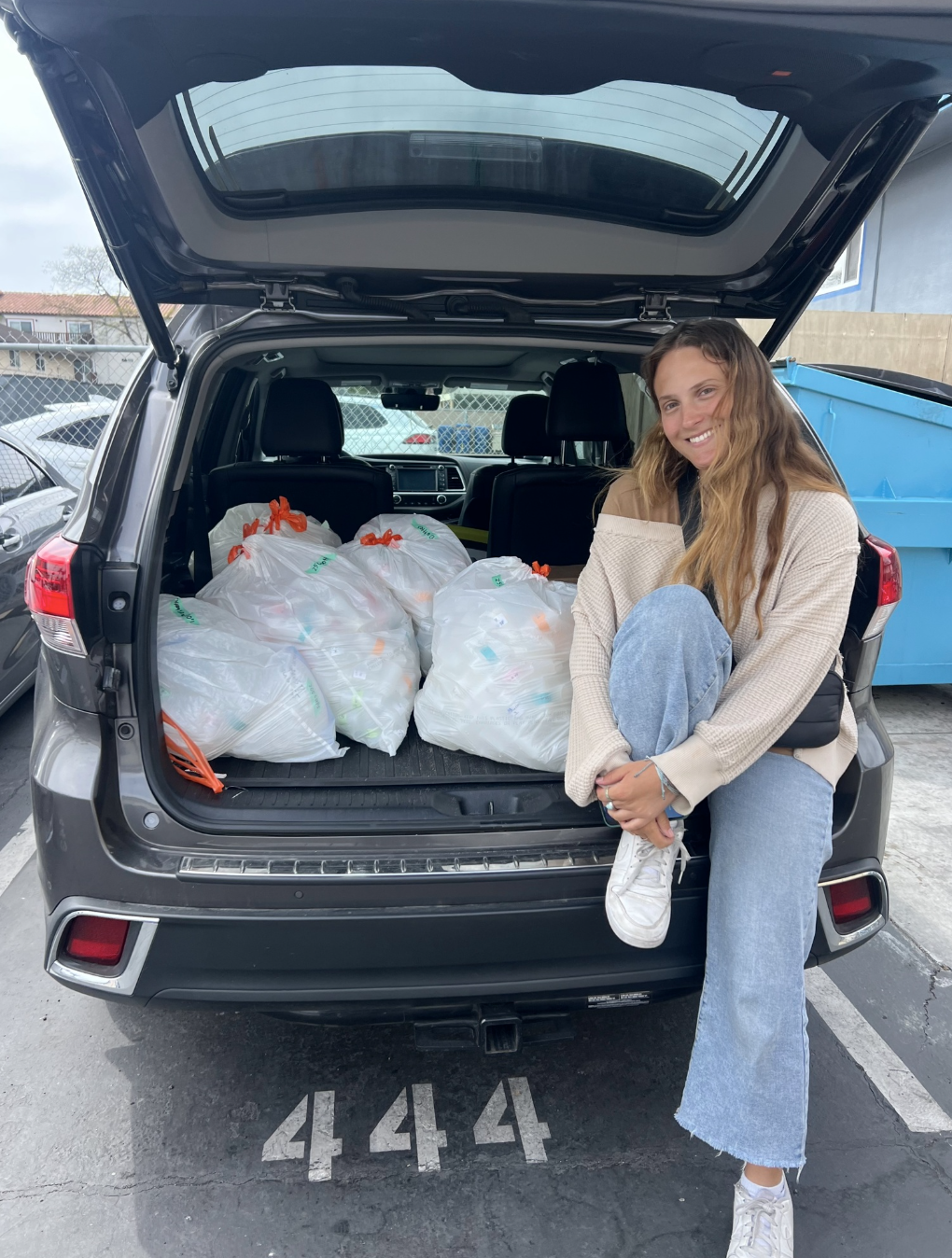 Lauren collecting recycling