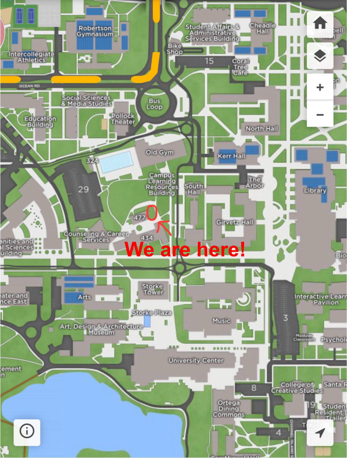 Map to native garden study space