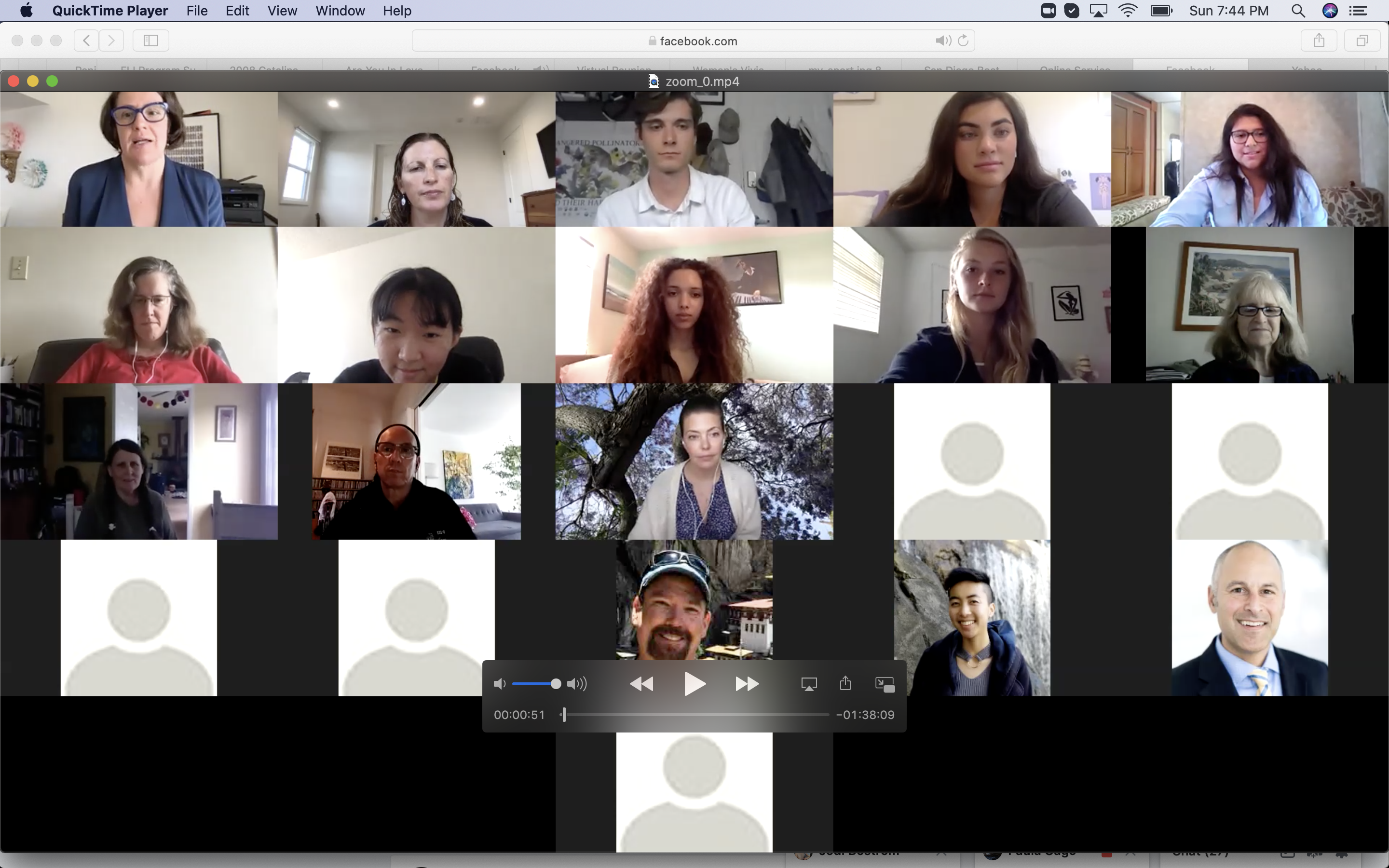 Zoom screenshot of student meeting