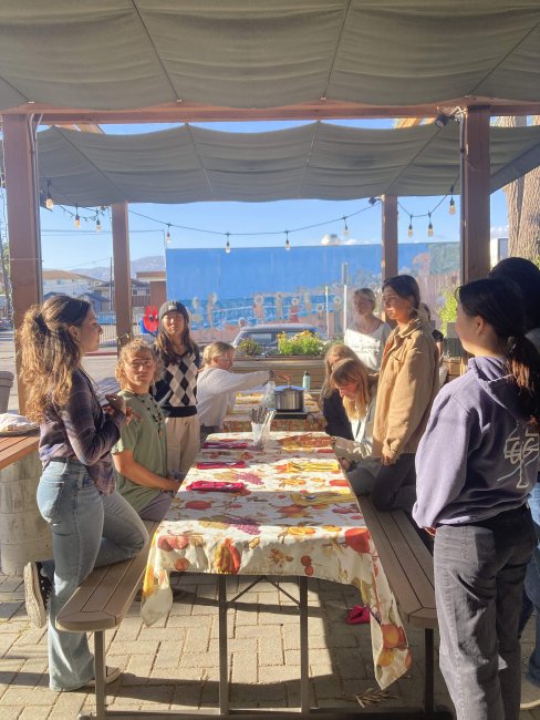 Makayla teaches a cooking class